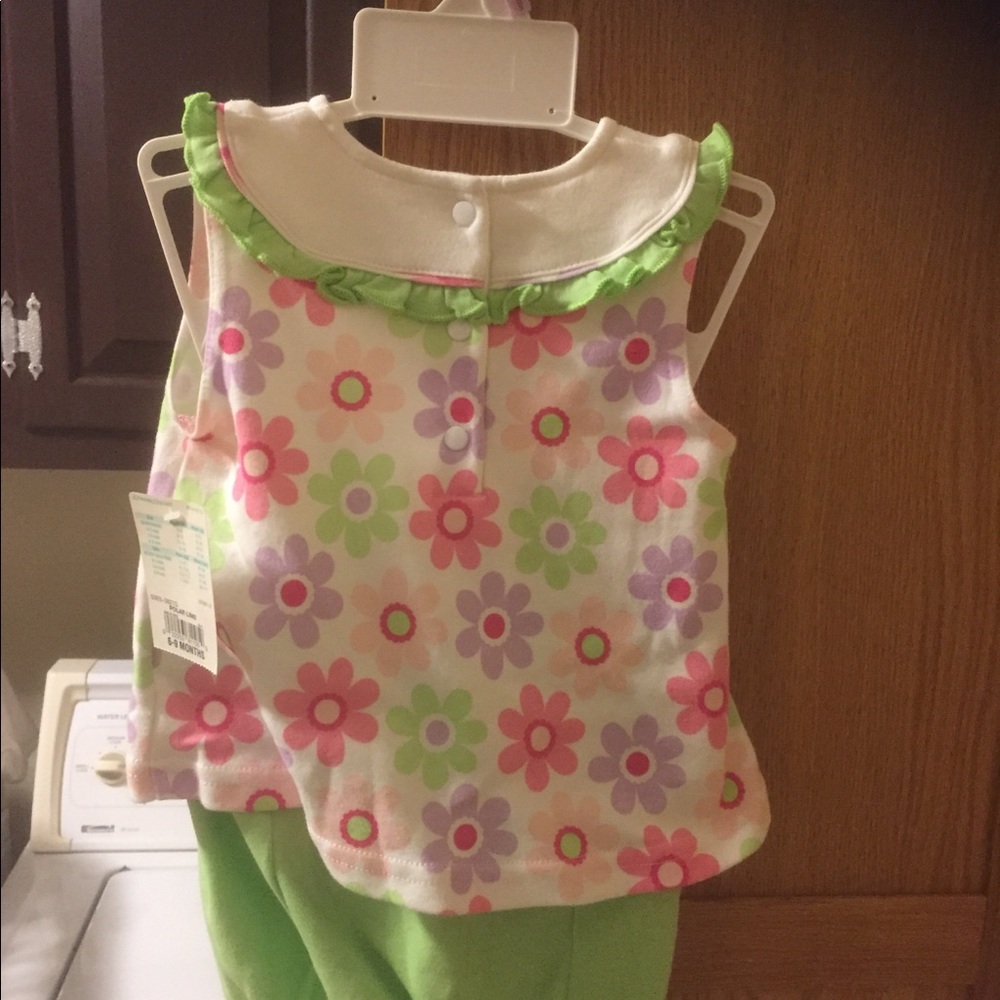 Okie Dokie 6-9 Month Polar Lime Outfit